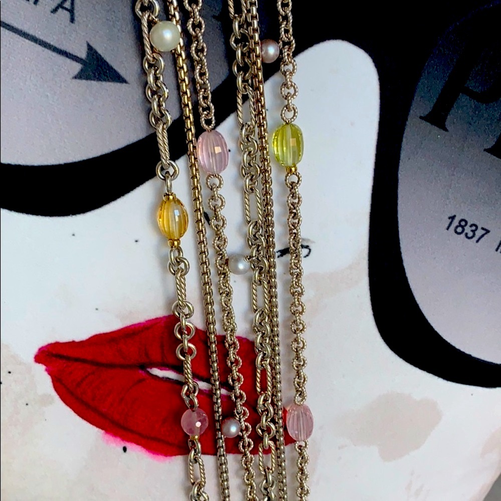 David Yurman Necklace Lemon Quartz & Pearl - Picture 4 of 16